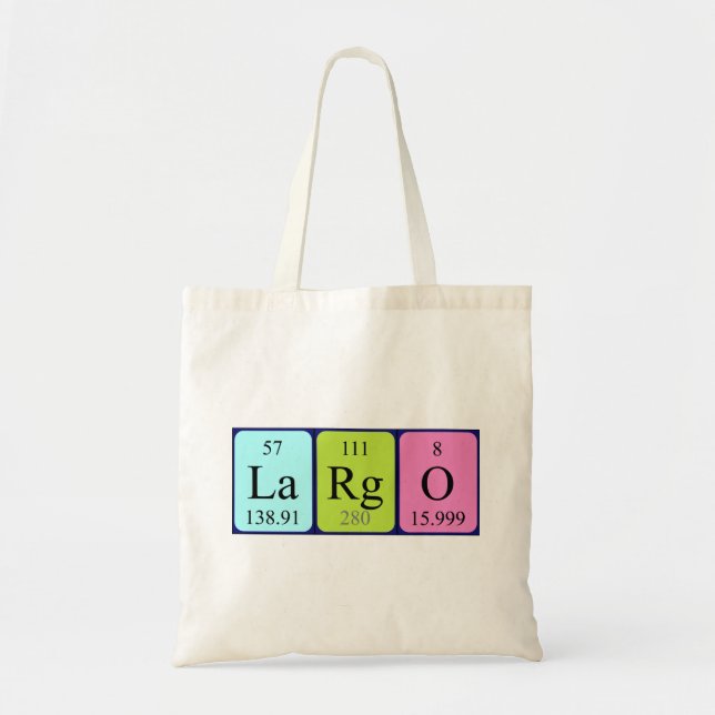 Largo periodic table name tote bag (Front)