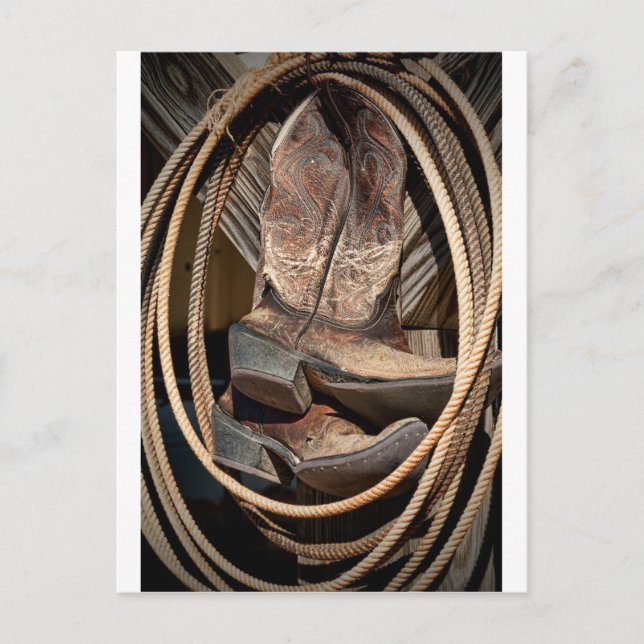 Lariats and Cowboy Cowgirl Boots Postcard (Front)
