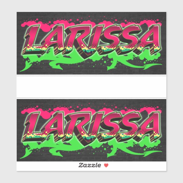 Larissa First Name Graffiti Sticker (Sheet)