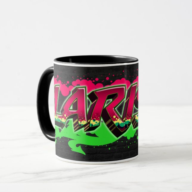 Larissa First name name Graffiti red green Tasse Mug (Front Left)
