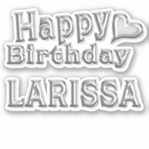 Larissa Happy Birthday silver sticker
