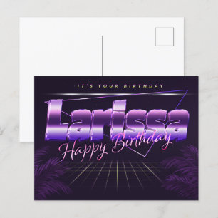Larissa Name First name purple postcard birthday