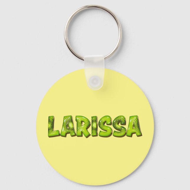 Larissa Name Kiwi Design Key Key Ring (Front)