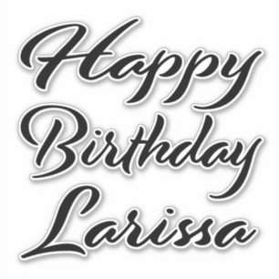 Larissa Name Vorname black Sticker Geburtstag