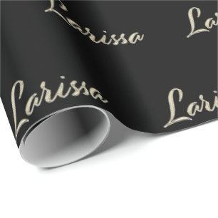 Larissa white gold Handwriting gift wrapping Paper