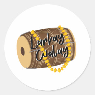 Larkay Walay Desi Wedding Celebration Playful Classic Round Sticker