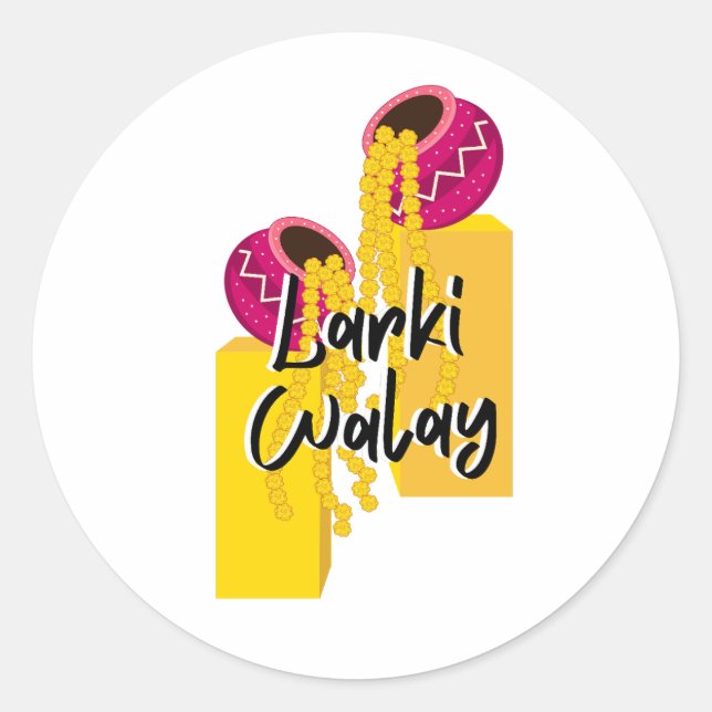 Larki Walay | Desi Wedding Playful Celebration  Classic Round Sticker (Front)