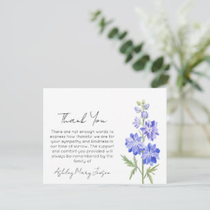 Larkspur Bereavement Thank You Card