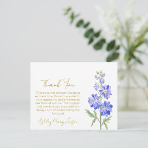 Larkspur Bereavement Thank You Card