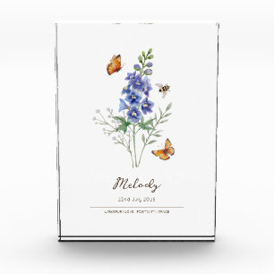 Larkspur Birth Month Flower Photo Block