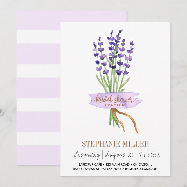 Larkspur Bouquet Bridal Shower Invitation (Front/Back)