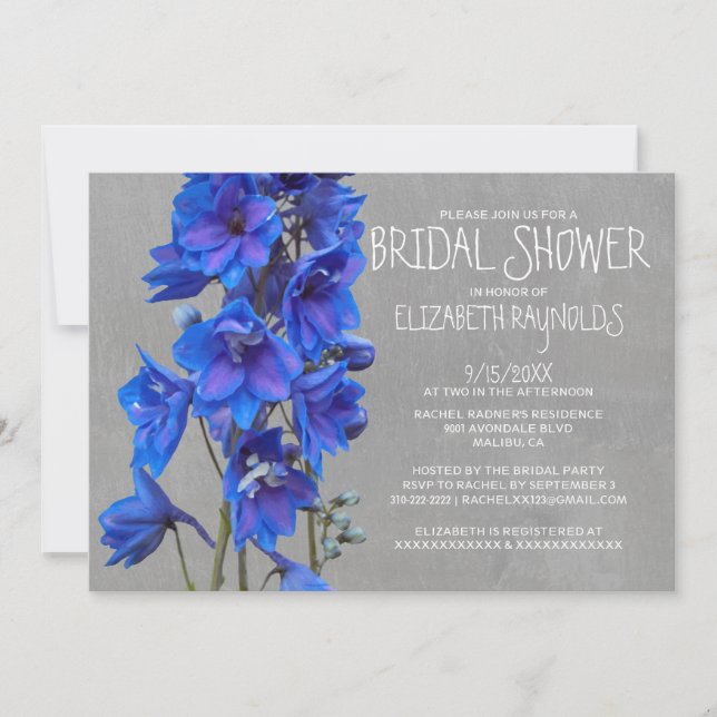 Larkspur Bridal Shower Invitations (Front)