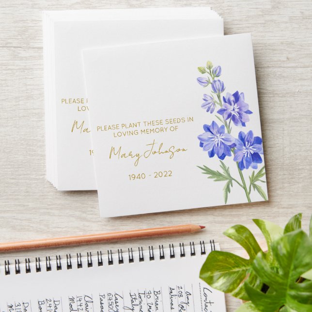 Larkspur | Simple Memorial Seed Envelope (Stacked)