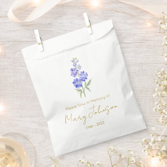 Larkspur | Simple Seed packet Funeral  Favour Bags (Clipped)