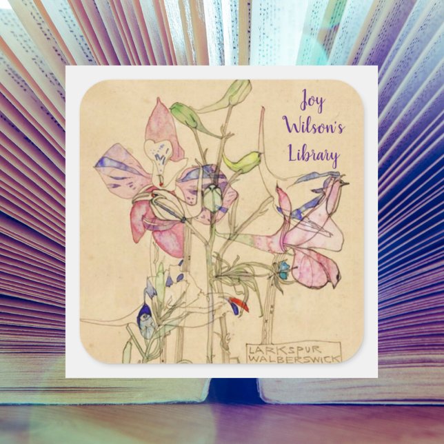 Larkspur Walberswick by Charles Mackintosh Square Sticker (Creator Uploaded)
