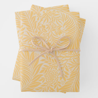 Larkspur William Morris yellow wrapping paper