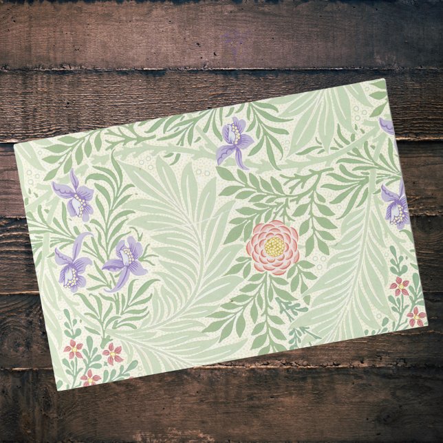 Larkspur William Morrs Green Red Purple Floral Tissue Paper (Creator Uploaded)