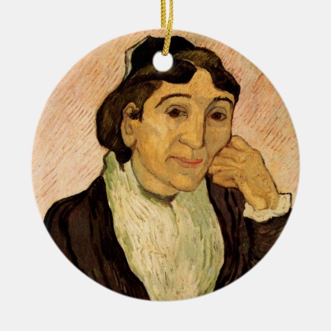 L'Arlesienne (Madame Ginoux) by Vincent van Gogh Ceramic Tree Decoration (Front)