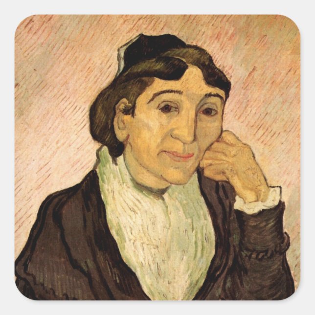 L'Arlesienne (Madame Ginoux) by Vincent van Gogh Square Sticker (Front)