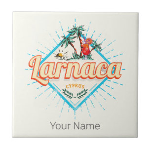 Larnaca Cyprus Retro Cocktail Vintage Sunset Tile