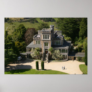Larnach Castle, Dunedin, New Zealand - aerial Poster