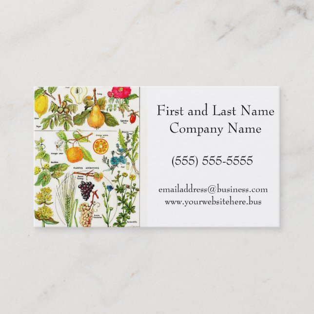 Larousse Fruit Orange Pear Grape Garden Nature Art Business Card (Front)