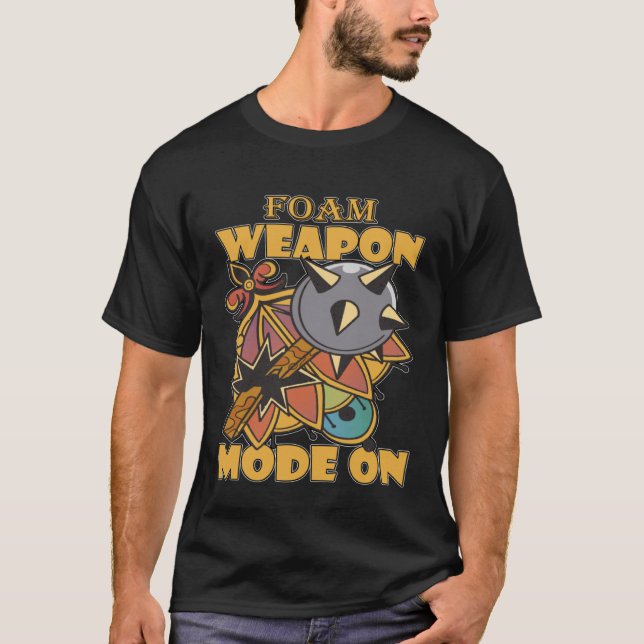Larping Events  Foam Weapon Mode On T-Shirt (Front)