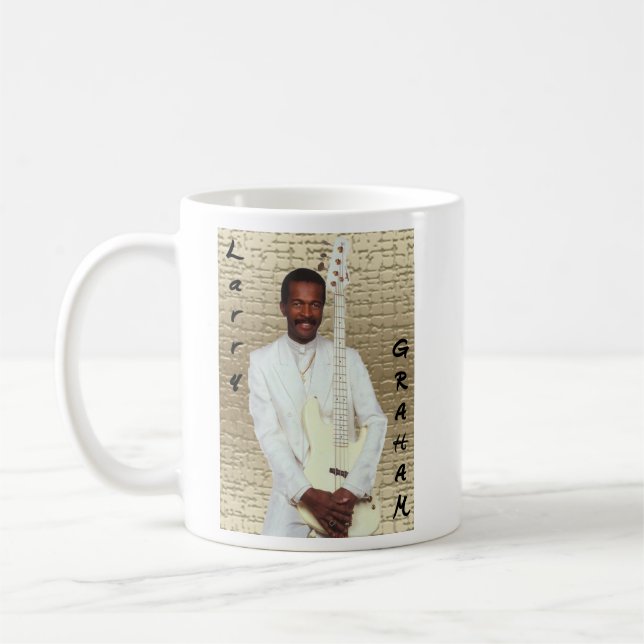 Larry Graham on Gold Coffee Mug (Left)