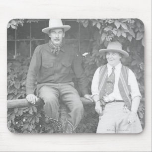 Larry Larom and a women posing. Mouse Mat