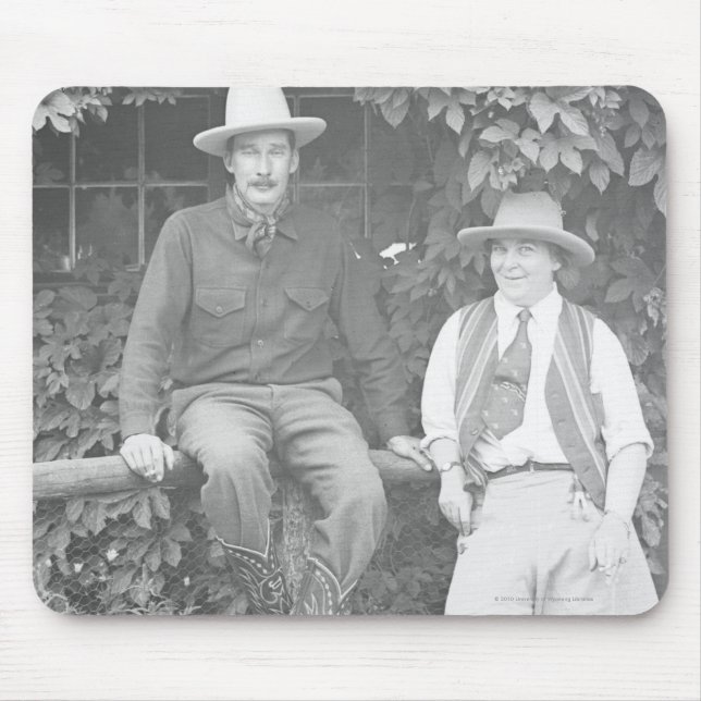 Larry Larom and a women posing. Mouse Mat (Front)