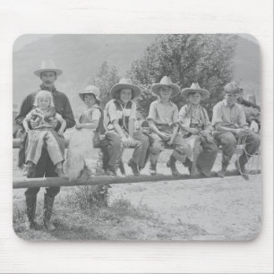 Larry Larom with six children. Mouse Mat