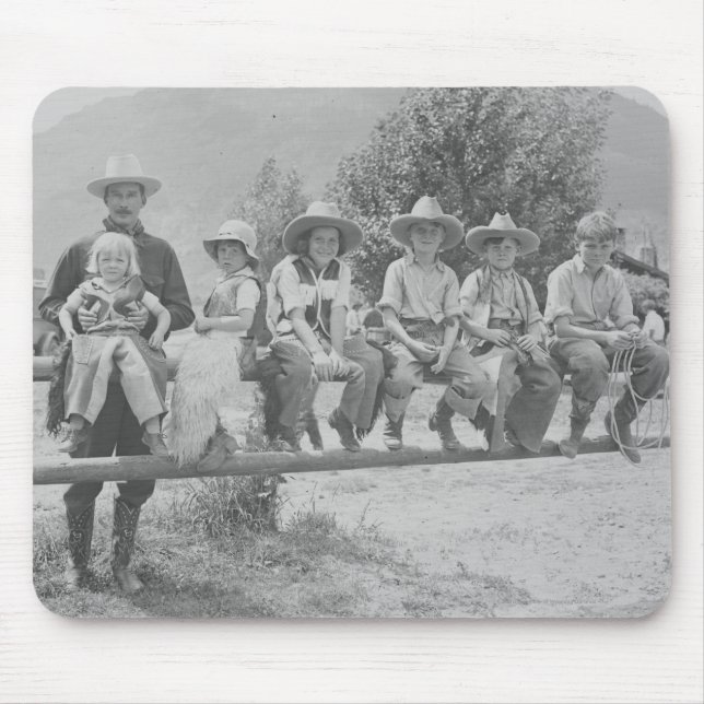 Larry Larom with six children. Mouse Mat (Front)