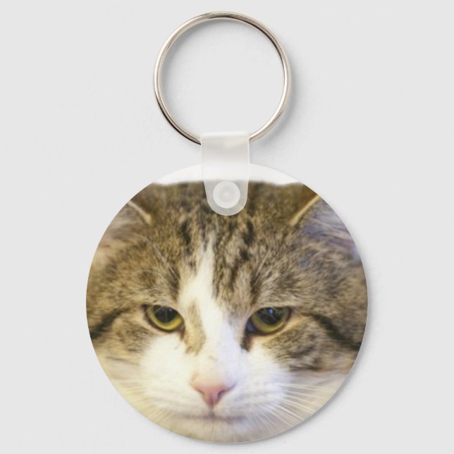 Larry the Downing Street Cat Face Key Ring (Front)