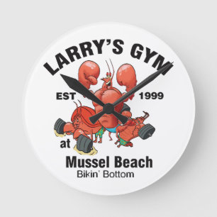Larry's Gym At Mussel Beach Round Clock