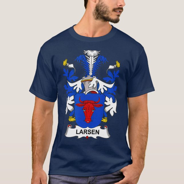 Larsen Coat of Arms  Family Crest T-Shirt (Front)