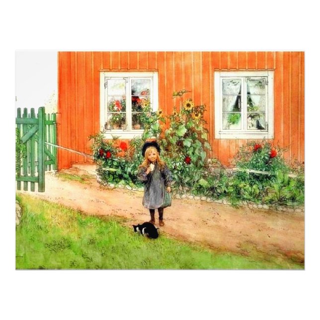 Larsson - Brita with a Cat and a Sandwich Photo Print (Front)