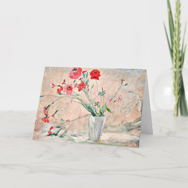 Larsson - Carnations and Poppies Card (Front)