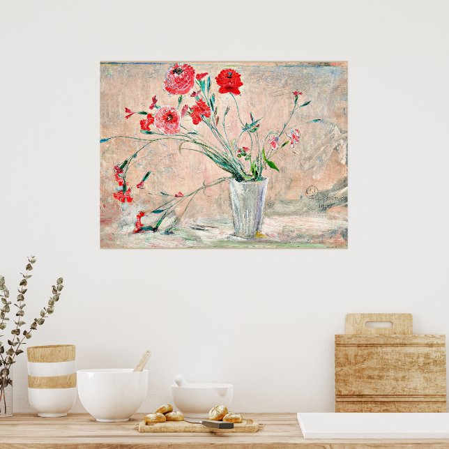 Larsson - Carnations and Poppies Poster (Kitchen)