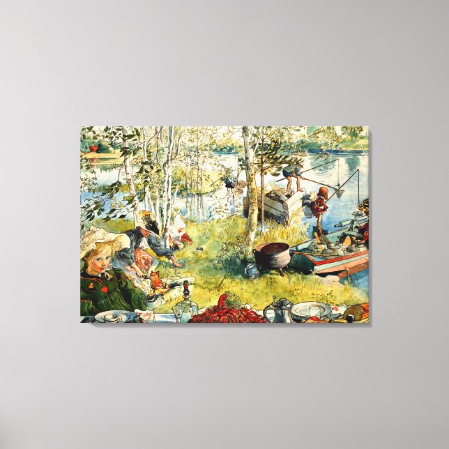 Larsson - Cray Fishing Canvas Print (Front)
