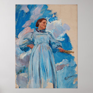 Larsson - Figure Of A Woman And Sky Poster