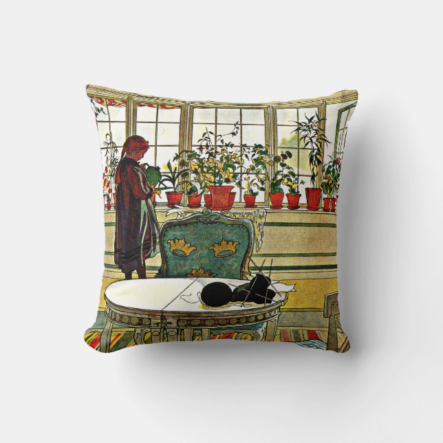 Larsson - Flowers on the Windowsill Cushion (Front)