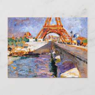 Larsson - The Eiffel Tower under Construction Postcard