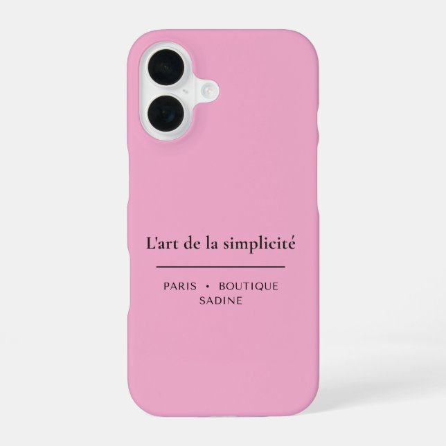 L'art de la Simplicité Blush iPhone 16 Case (Back)