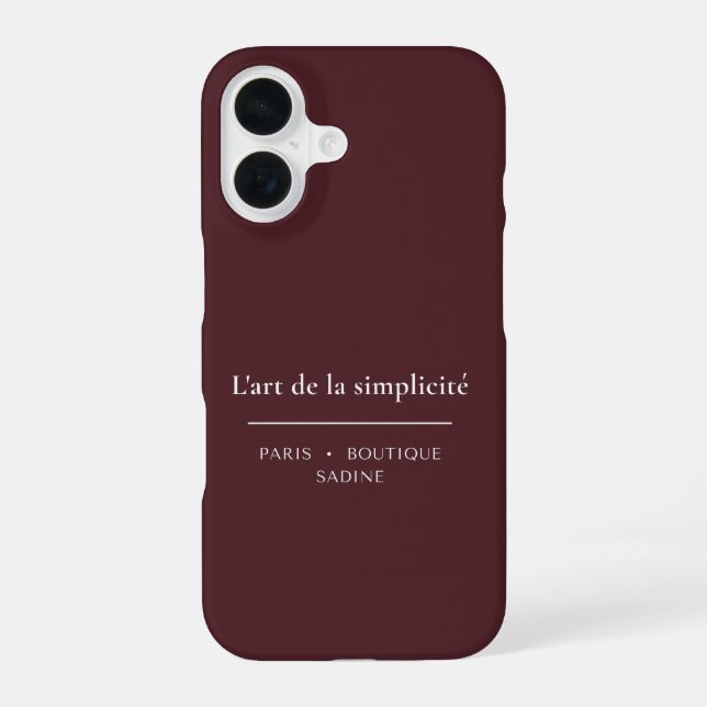 L'art de la Simplicité Burgundy iPhone Case (Back)