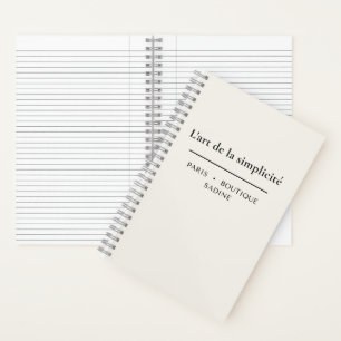 L'art de la Simplicité French Chic Minimalist Spir Notebook