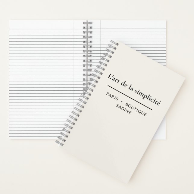 L'art de la Simplicité French Chic Minimalist Spir Notebook (Inside)