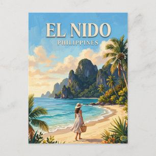 Las Cabanas Beach, El Nido Philippines Postcard