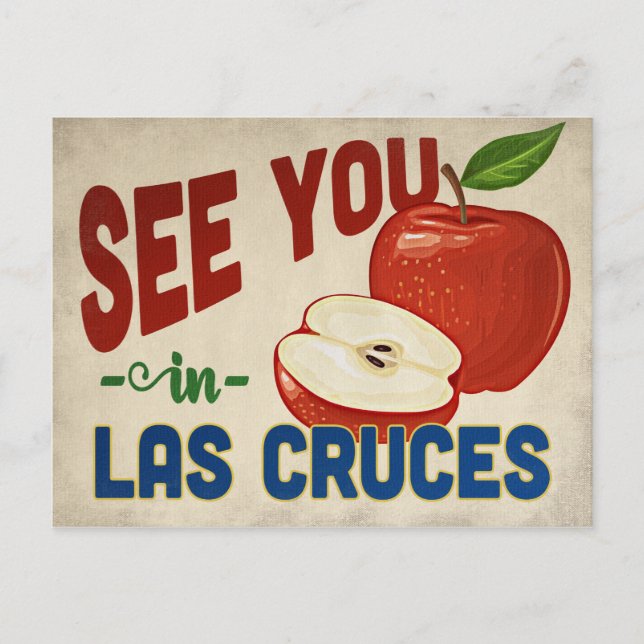 Las Cruces New Mexico Apple - Vintage Travel Postcard (Front)