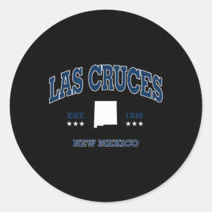 Las Cruces New Mexico Nm Throwback Navy Vintage At Classic Round Sticker