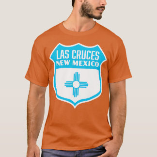 Las Cruces New Mexico Retro Flag Shield Blue T-Shirt